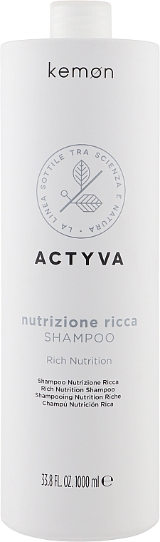Very Dry Hair Shampoo - Kemon Actyva Nutrizione Ricca Shampoo — photo N3