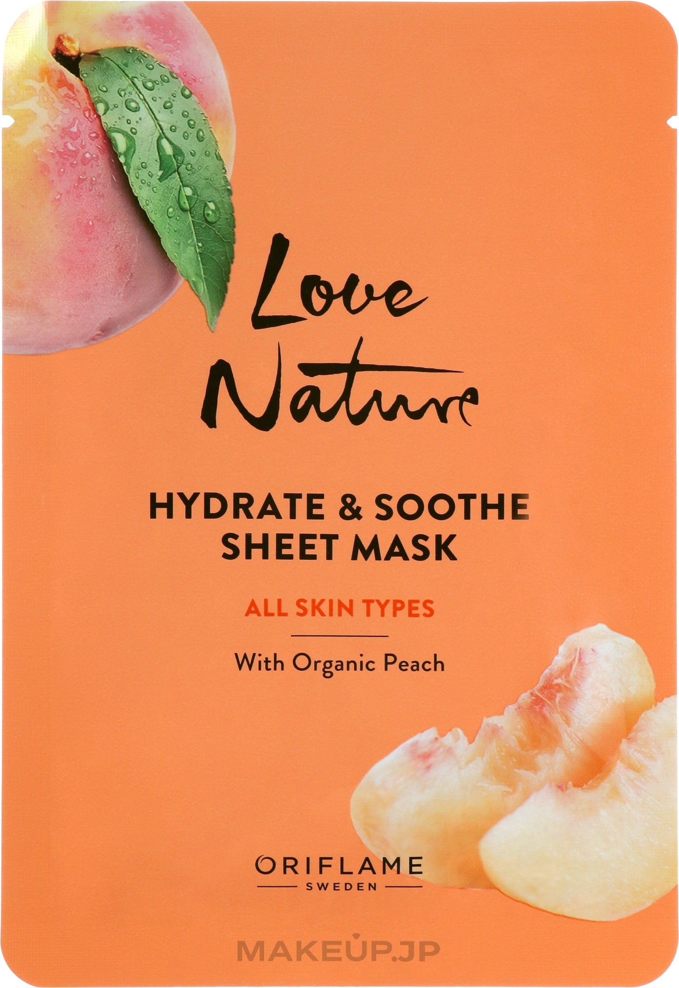 Smoothing Peach Sheet Mask - Oriflame Love Nature Hydrate & Soothe Sheet Mask — photo 24 ml