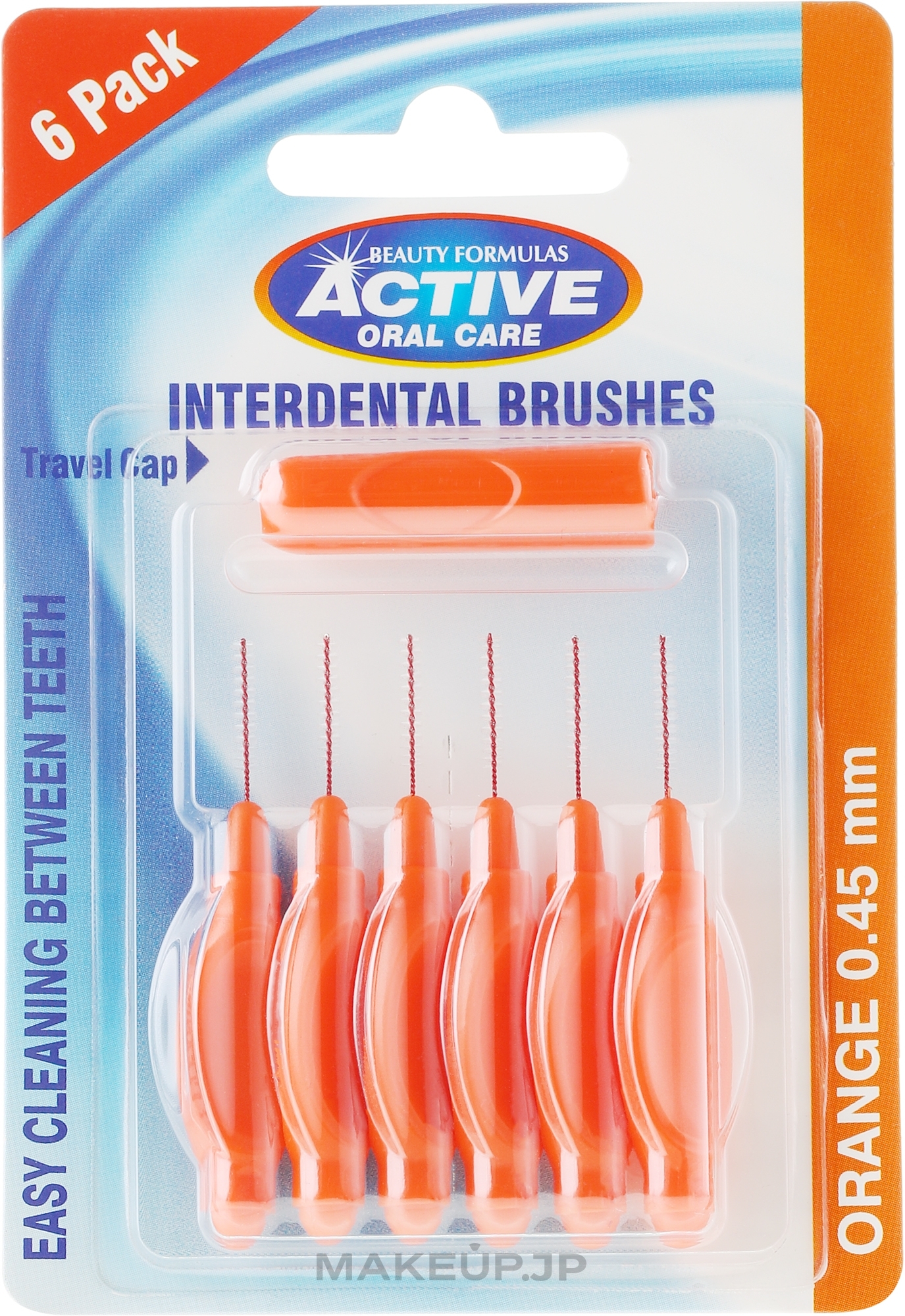 Interdental Brush, 0,45 mm, orange - Beauty Formulas Active Oral Care Interdental Brushes — photo 6 szt.