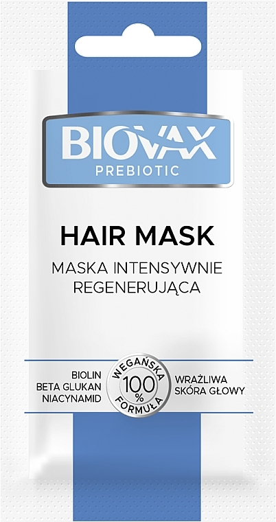 Intensive Regenerating Hair Mask - Biovax Prebiotic Mask Intensively Travel Size	 — photo N1