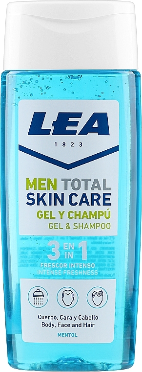 Intensive Refreshing Shower Gel 3in1 - Lea Men Total Skin Care Intense Freshness Shower Gel & Shampoo — photo N1