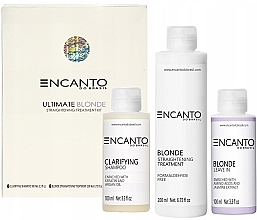 Fragrances, Perfumes, Cosmetics Set - Encanto Ultimate Blonde Straightening Treatment Kit (shm/100ml + treatment/200ml + leave/in/100ml)