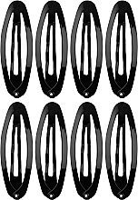 Fragrances, Perfumes, Cosmetics Hair Clip "Oval Medium", 8 pcs, black - Titania