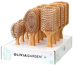 Fragrances, Perfumes, Cosmetics Hair Brush Set, 12 pcs. - Olivia Garden Bamboo Touch Massage Display