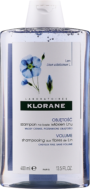 Volume Flax Fiber Extract Shampoo for Thin Hair - Klorane Shampoo With Flax Fiber  — photo N1