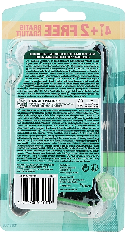 Disposable Shaving Razors, 4+2 pcs. - Wilkinson Sword Xtreme 3 Sensitive — photo N4