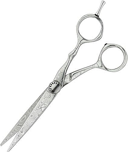 Straight Hairdressing Scissors, 9012 - Tondeo Mythos Damask Offset 6" Hair Styling Scissors — photo N1