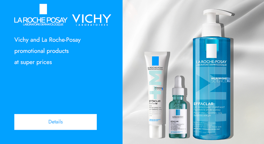 Vichy and La Roche-Posay promotional products at super prices. Prices on the site already include a discount