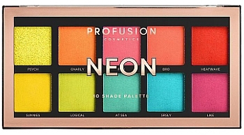 Eyeshadow Palette - Profusion Cosmetics Neon 10 Shades Eyeshadow Palette — photo N1