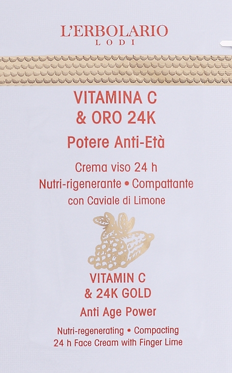 GIFT! Nourishing & Regenerating Face Cream - L'Erbolario Vitamin C & 24K Gold Face Cream (sample) — photo N1