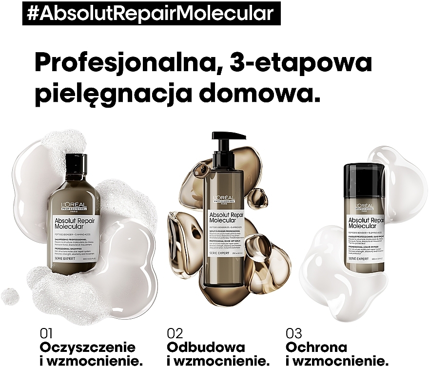 Professional Multifunctional Leave-In Mask for Molecular Restructuring of Damaged Hair - L'Oreal Professionnel Serie Expert Absolut Repair Molecular Leave-In Mask — photo N5