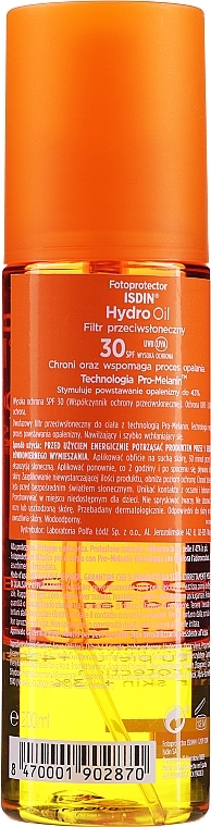 Sun-protecting 2Phase Body Oil - Isdin Fotoprotector Hydro Oil SPF 30+ — photo N29