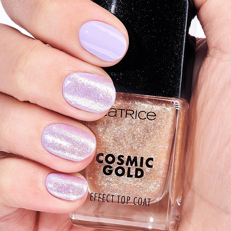 Top Coat with Space Gold Effect - Catrice Cosmic Gold Effect Celestial Light Top Coat — photo N5