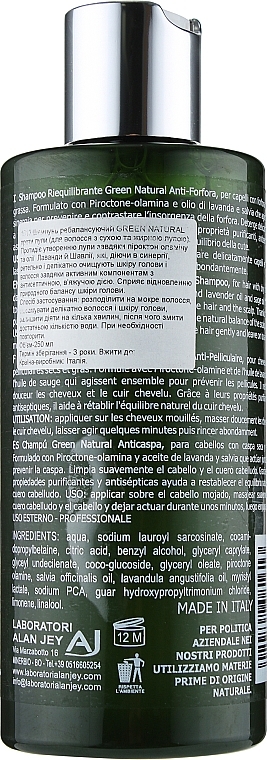 Anti-Dandruff Rebalancing Shampoo - Alan Jey Green Natural Shampoo Riequilibrante — photo N2