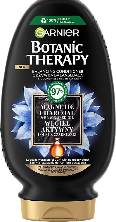 Charcoal & Black Thyme Oil Conditioner - Garnier Botanic Therapy Balancing Conditioner — photo N2