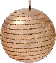 Fragrances, Perfumes, Cosmetics Decorative Candle, ball, rose gold, 10cm - Artman Andalo Metalic