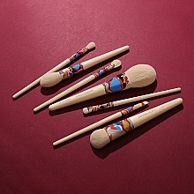 Makeup Brush Set, 7 pcs - Eigshow Essential Series Yellow Fresher Brush Kit — photo N3
