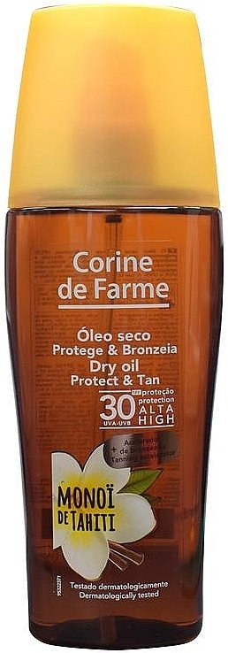 Sunscreen Dry Body Oil - Corine De Farme Dry Oil Protect & Tan Spray Spf 30 — photo N1