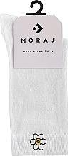 Women's Crew Socks 'Camomile', white - Moraj — photo N1