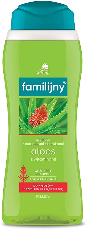 Oily Hair Shampoo - Pollena Savona Familijny Aloe & Vitamins Shampoo — photo N10