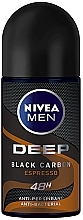 Men Roll-On Deodorant - NIVEA Men Deep Black Carbon Espresso Anti-Perspirant — photo N1