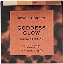 Bronzing Powder-Highlighter - Revolution Pro Goddess Glow Shimmer Brick Bronzer — photo N2