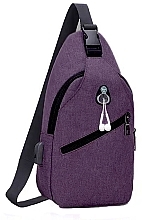 Fragrances, Perfumes, Cosmetics Backpack with One Shoulder Strap CS BP-003, USB connector, size 17*33*9cm, Purple - Cosmo Shop