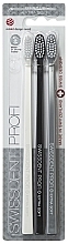 Fragrances, Perfumes, Cosmetics Extra Soft Toothbrush Set, white+black+silver - Swissdent Profi Gentle Extra Soft