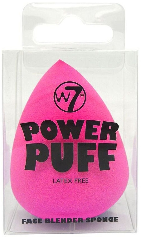 Foundation Sponge, latex-free, bright pink - W7 Power Puff Latex Free Foundation Face Blender Sponge Hot Pink — photo N4