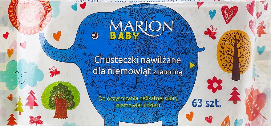 Baby Wet Wipes, 63 pcs - Marion — photo N1