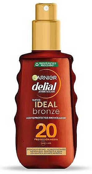 Tanning Spray - Garnier Delial Ambre Solaire Ideal Bronze Protective Oil Spray SPF20 — photo N5