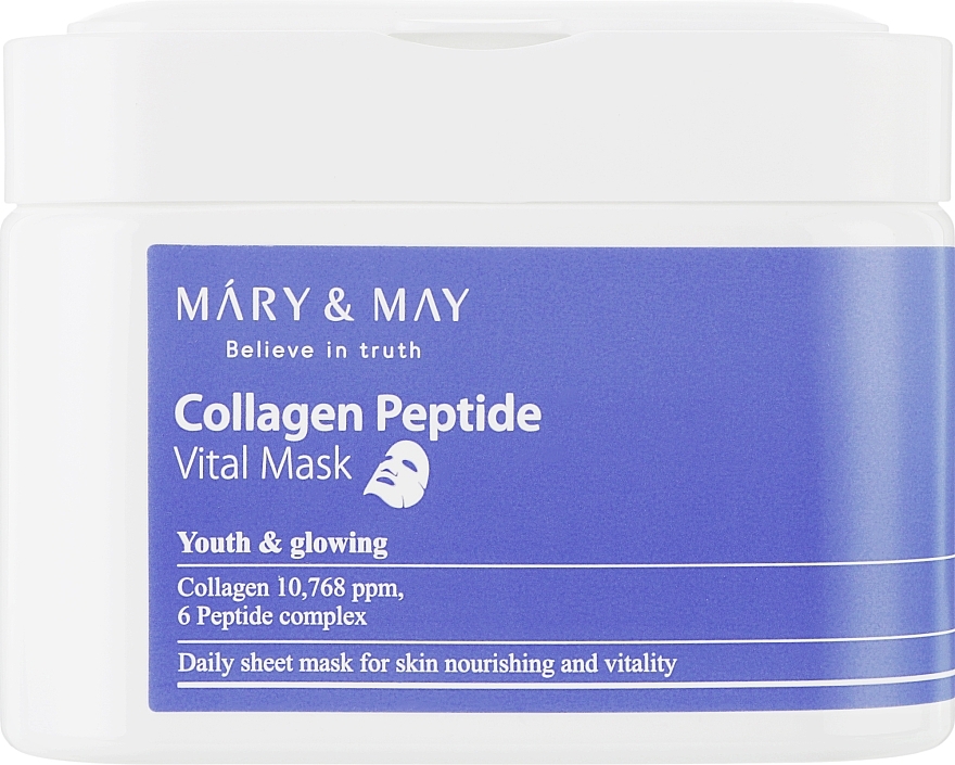 Collagen & Peptide Sheet Mask - Mary & May Collagen Peptide Vital Mask — photo N1
