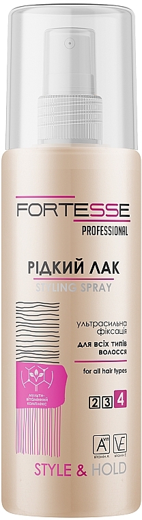 Ultra Strong Hold Hair Spray - Fortesse Professional Style Hairspray Ultra Strong — photo N1