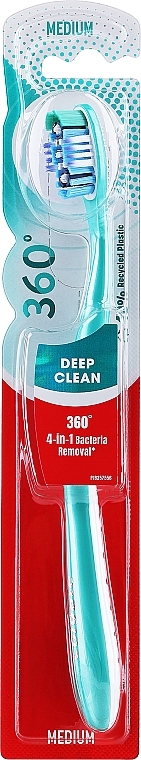 Toothbrush, turquoise - Colgate 360 Deep Clean Medium Toothbrush — photo N1