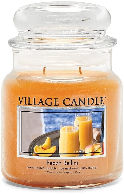 Scented Candle in Jar "Peach Bellini" - Village Candle Peach Bellini — photo N2