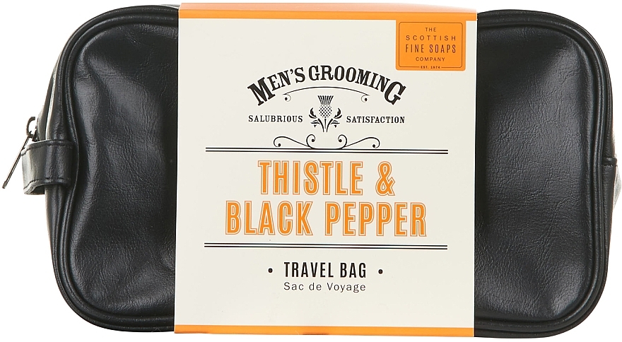 Set - Scottish Fine Soaps Mens Grooming Thistle & Black Pepper Travel Bag (sh/gel/75ml + f/wash/75ml + a/sh/balm/75ml + f/cr/75ml + towel + bag) — photo N4
