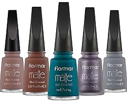 Fragrances, Perfumes, Cosmetics Nail Polish Set - Flormar Matte Lovers Set (5x11ml)