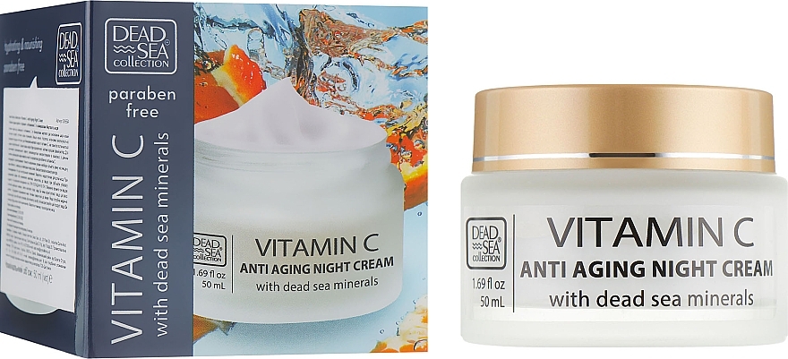Anti-Wrinkle Night Cream with Vitamin C & Dead Sea Minerals - Dead Sea Collection Vitamin C Night Cream — photo N1