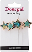 Fragrances, Perfumes, Cosmetics Hair Clip, FA-5712+1, green stars - Donegal