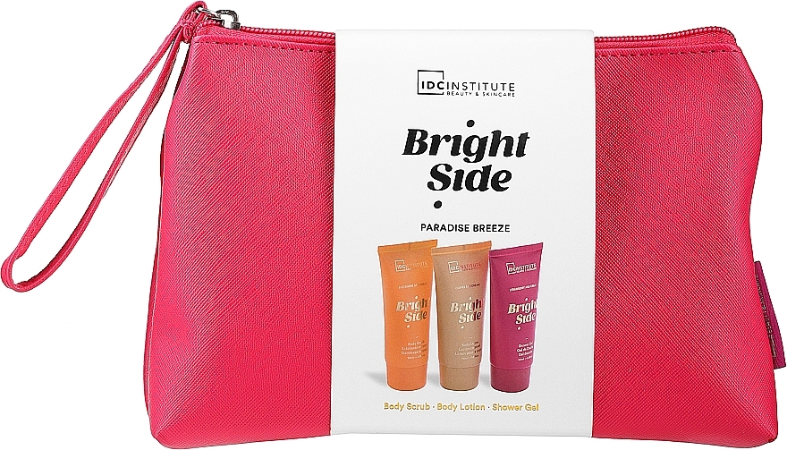 Set - IDC Institute Bright Side Bath Gift Set (b/wash/100ml + b/scrub/100ml + b/lot/100ml + bag/1pcs) — photo N1