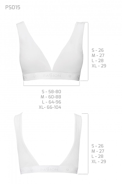 Cotton Sport Top with Deep Neckline PS015, white - Passion — photo N3