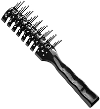 Fragrances, Perfumes, Cosmetics Tunnel Brush 'Fish Bone' 00768, black - Eurostil Black Rubber