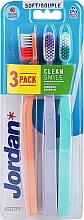 Fragrances, Perfumes, Cosmetics Soft Toothbrush, orange, turquoise, lavender - Jordan Clean Smile Soft