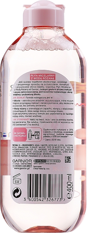 Micellar Water with Rose Water - Garnier Skin Naturals Rose — photo N3