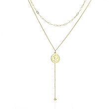 Gold-Plated Stainless Steel Necklace with Queen Pendant - Ecarla — photo N1