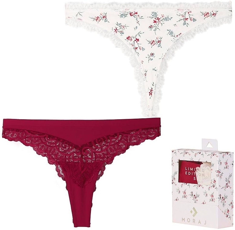Thongs 'Limited Edition', pink/white floral, 2 pieces - Moraj — photo N4