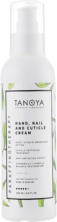 Hand, Nail & Cuticle Cream "Green Tea" - Tanoya Paraffin Therapy — photo N1