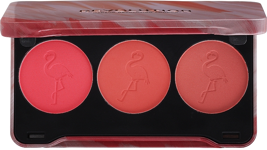 Blush Palette - Makeup Revolution Flamingo Mini Trio Blush Palette Oh My Blush — photo N1