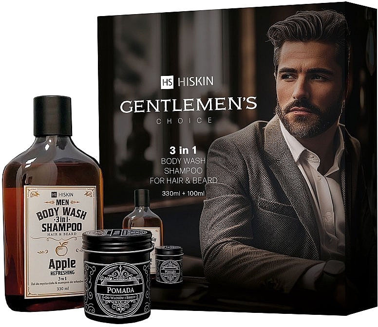 Set - Hiskin Men Gentlemen's Choice (gel/shmp/330ml + h/pomade/100ml) — photo N1