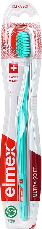 Toothbrush, ultra soft, turquoise - Elmex Swiss Made Ultra Soft Toothbrush — photo N4